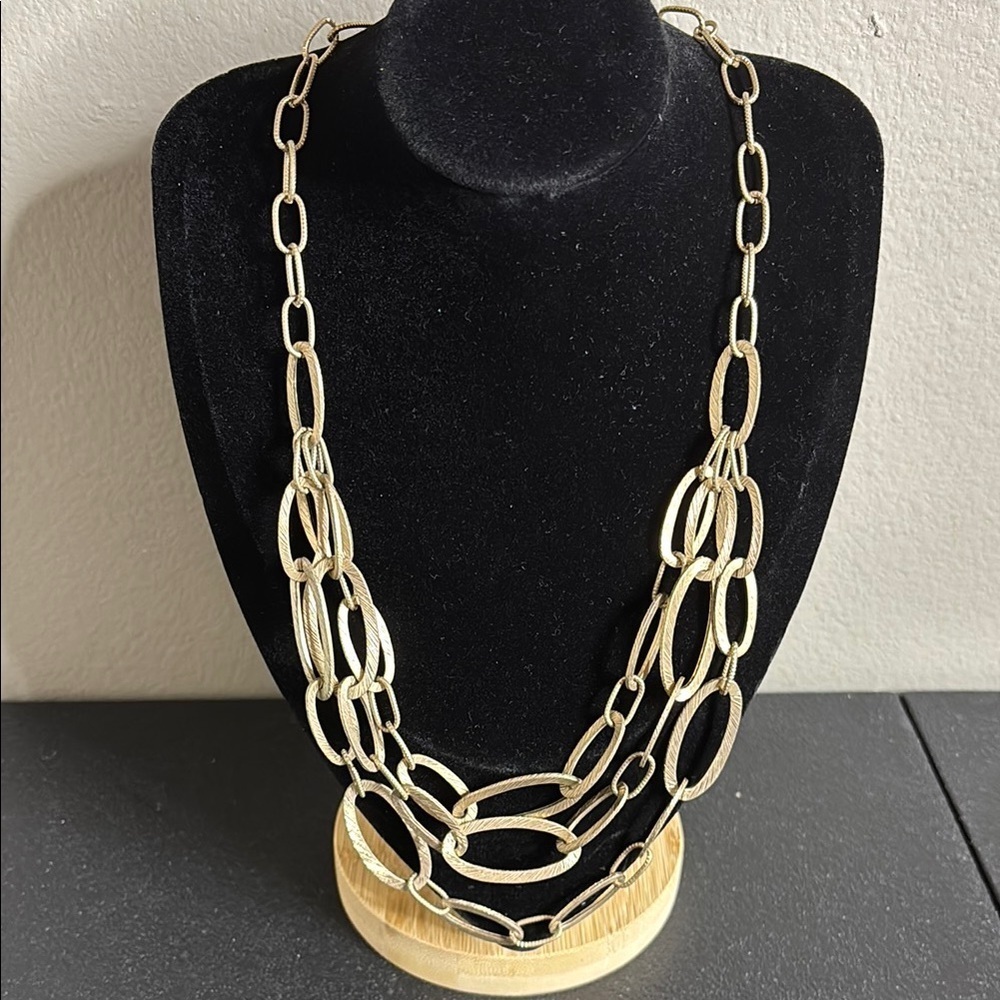 Jade & Jasper Multistrand Gold Tone Necklace Classy